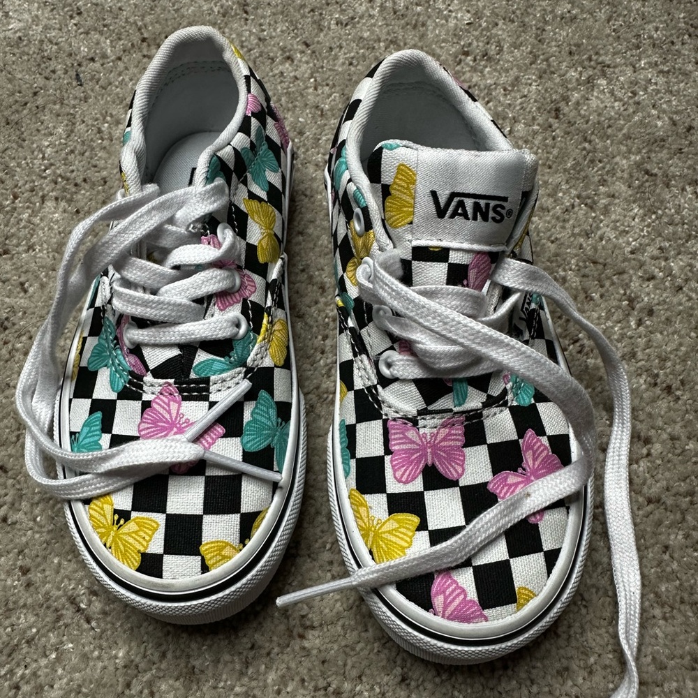 Vans Kids' Sneakers with Checkered and Butterfly Design